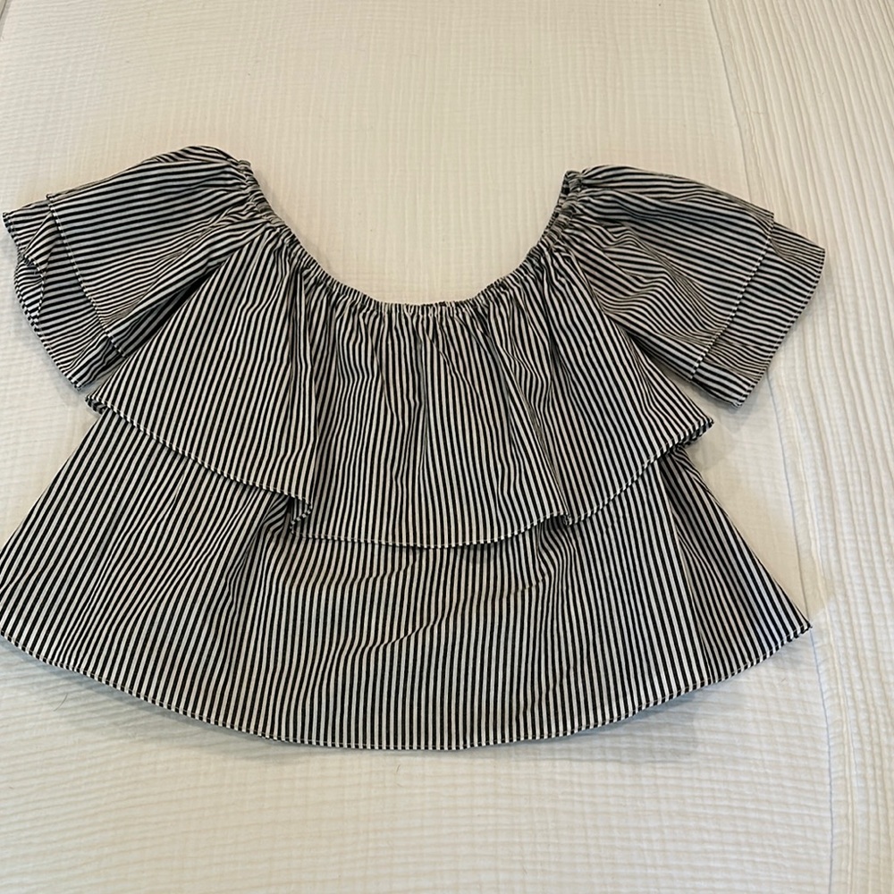 Striped Off-Shoulder Women's Top